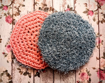 Scrubbypatroon - gehaakt vaatdoekje - washandje - dubbelzijdig scrubbie - scrubber - keuken - badkamer - handgemaakt - zacht en krassend scrubby