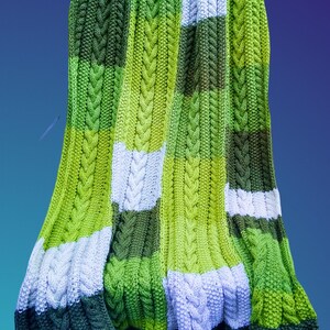 Patrón de tejido para manta: Manta afgana Deck Envy con cables y trenzas (patrón en PDF)