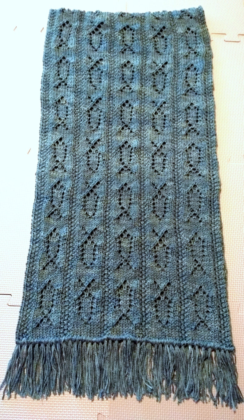 Knitting Pattern Shawl Ichthys Prayer Shawl DIGITAL PATTERN PDF image 5