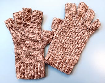Haakpatroon Clever Linen Fingertipless Gloves - linnensteek - gemiddeld - cadeau - warme wol