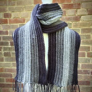 Crochet Pattern Scarf - Jalousie Scarf Pattern - Men's Scarf - Muffler - Knit Look Scarf - Thick Scarf Pattern