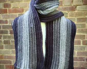 Crochet Pattern Scarf - Jalousie Scarf Pattern - Men's Scarf - Muffler - Knit Look Scarf - Thick Scarf Pattern