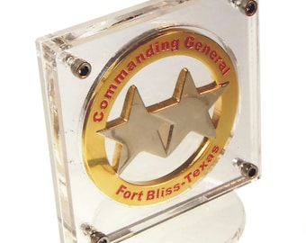 Clear Acrylic Coin Display with Stainless Steel Fasteners