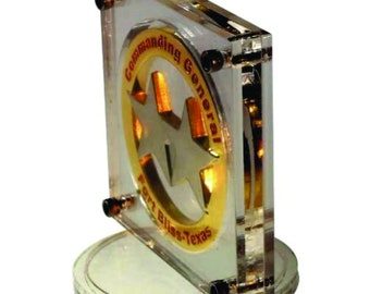 Gaus-USA Clear Acrylic Coin Display with Black Firearm Fasteners