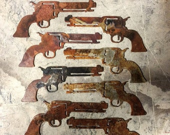 Six Shooter Western metal ornament