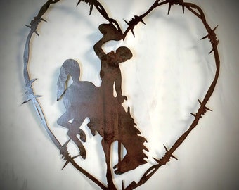 Horse Stencil Heart Love Horseshoe Barb Wire Country Cowboy Cabin Ranch Signs