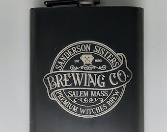 Witches Brew Engraved Flask 8 oz