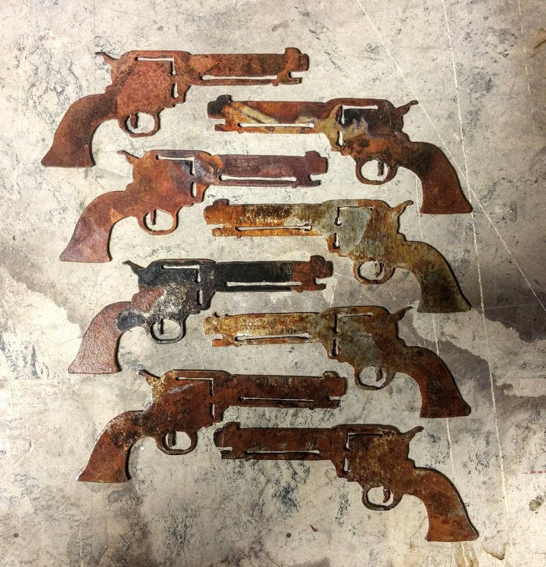 Six Shooter Western metal ornament
