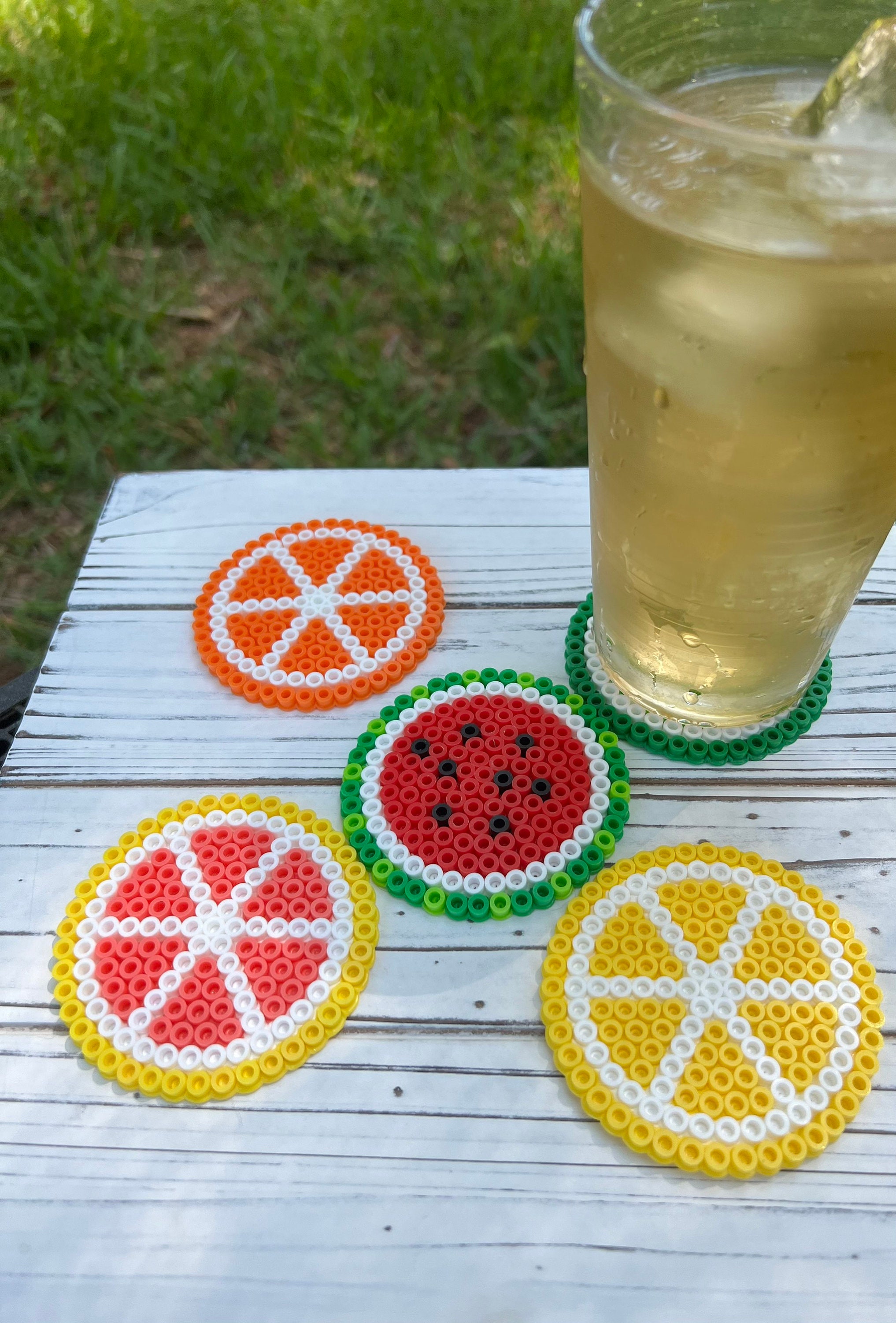 Bead Pattern Perler Bead Drink Covers Set Of Ciao Bella Beaded