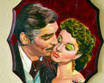 Original "Gone with the Wind" Oil Painting on Wood (11.5”x8.5”)