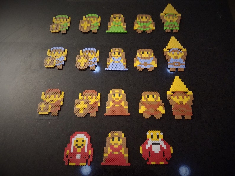 and Keychains Magnets The Legend of Zelda Characters NES Perler Sprites Coasters