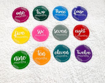 Monthly Acrylic Baby Milestone Markers | Newborn First Year Milestone Photo Prop | Milestone Discs | Baby Milestone Markers