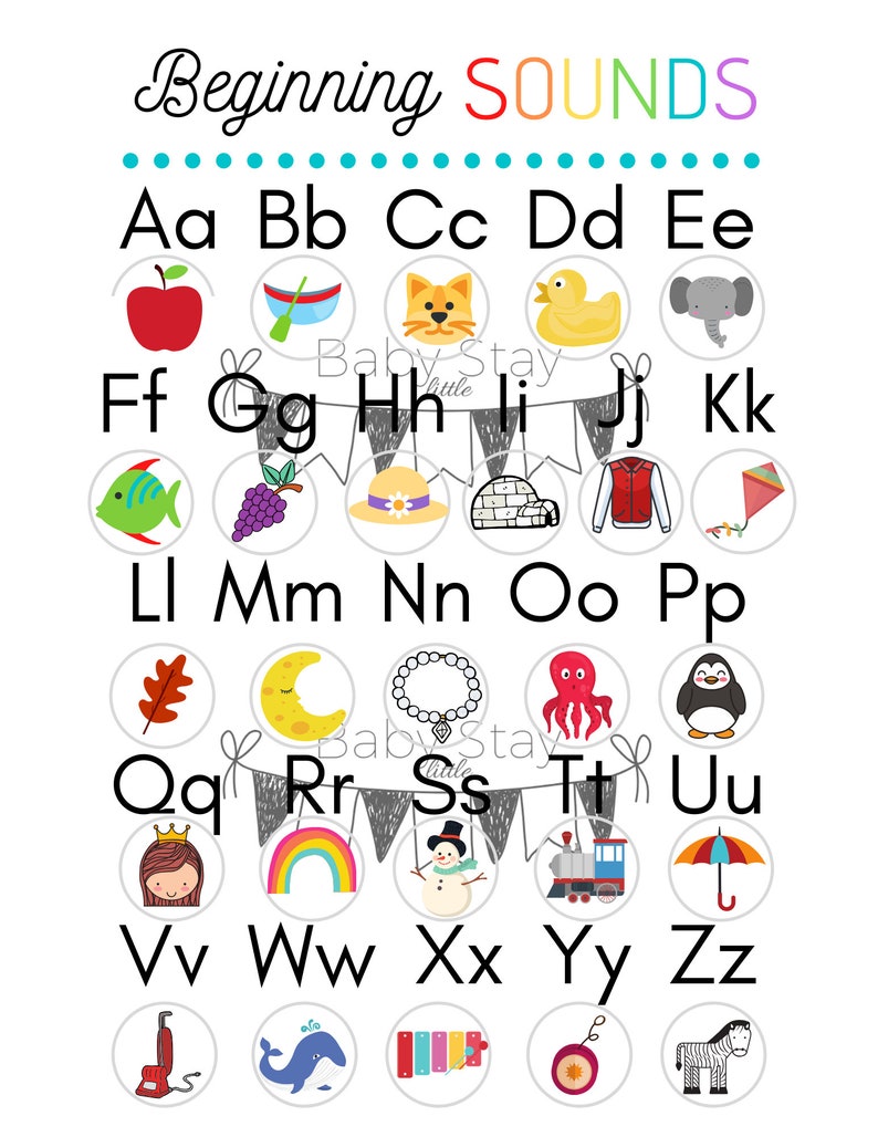 Beginning Sounds Matching Printable Digital Download Homeschool Preschool Printable Alphabet Sounds Matching Game Kindergarten Game image 7
