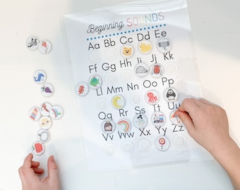 Beginning Sounds Matching Printable | Digital Download Homeschool | Preschool Printable | Alphabet Sounds Matching Game | Kindergarten Game