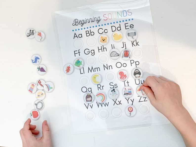 Beginning Sounds Matching Printable Digital Download Homeschool Preschool Printable Alphabet Sounds Matching Game Kindergarten Game image 1