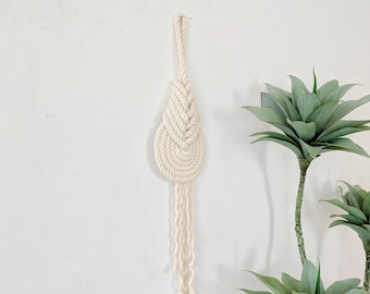 Rope Wall Hanging Natural Pipa Knot Japandi Home Decor Modern Wall Tapestry Rope Art Sculpture Fiber Art Unique Wall Art Gift for Her