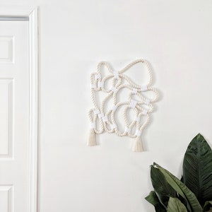 Large Rope Art Wall Sculpture Neutral Fiber Art for Livingroom Natural wall art Japandi Decorations for Bedroom Birthday Gift for her