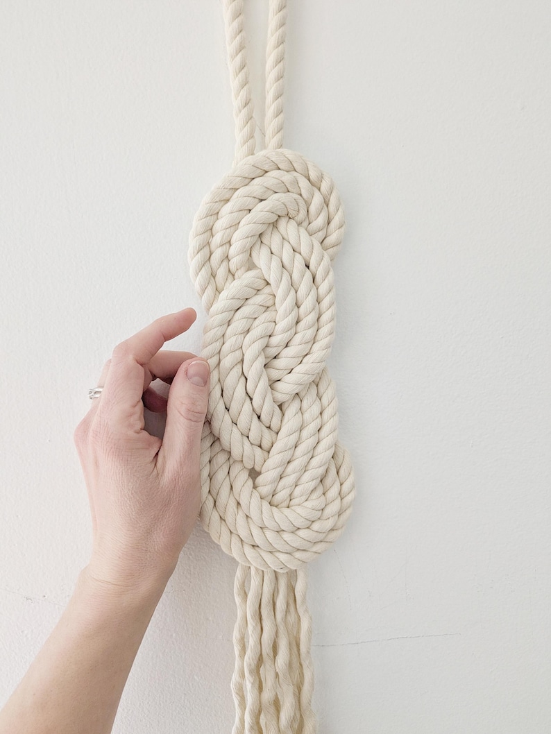 Handmade Rope Wall Hanging: Japandi Knot Sculpture, Fiber Art Decor - Etsy