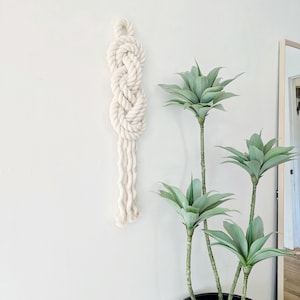 Modern Wall Hanging &#39;NOVA&#39; Extra Large Natural Cotton Japandi Home Decor Wall Knot Tapestry Rope Art Sculpture Fiber Art Contemporary Gift