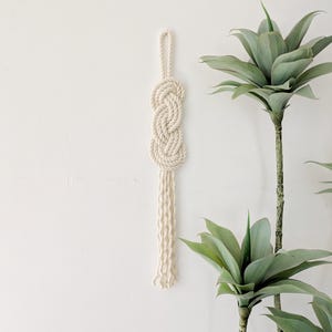 Rope Wall Hanging &#39;NOVA&#39; in Small Natural Japandi Home Decor Wall Knot Tapestry Rope Art Sculpture Fiber Art Wall Art Contemporary Gift