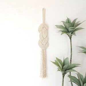Modern Wall Hanging &#39;NOVA&#39; in Natural Cotton Japandi Home Decor Wall Knot Tapestry Rope Art Sculpture Fiber Art Wall Art Contemporary Gift