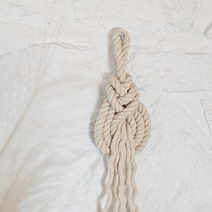 THE PIPA Small Modern Macrame Wall Hanging in Camel/Brown Wall Knot Rope Art Pipa Knot Fiber Art image 1