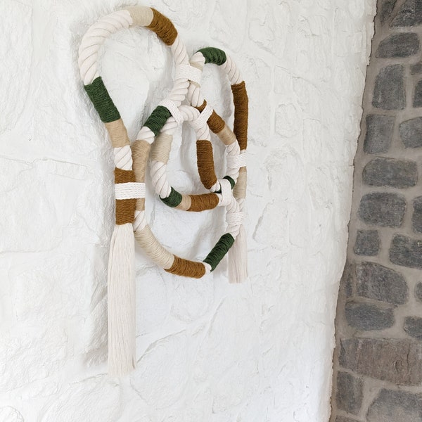 PHINIUS | Fiber Art Sculpture with Earthy Tones, Contemporary Wall Hanging, Eclectic Rope Sculpture