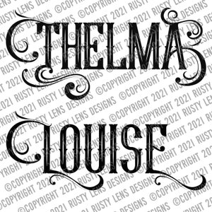 Thelma - Louise - Digital Download SVG, Clip Art, Graphic Design, Design Embellishment, Instant Download