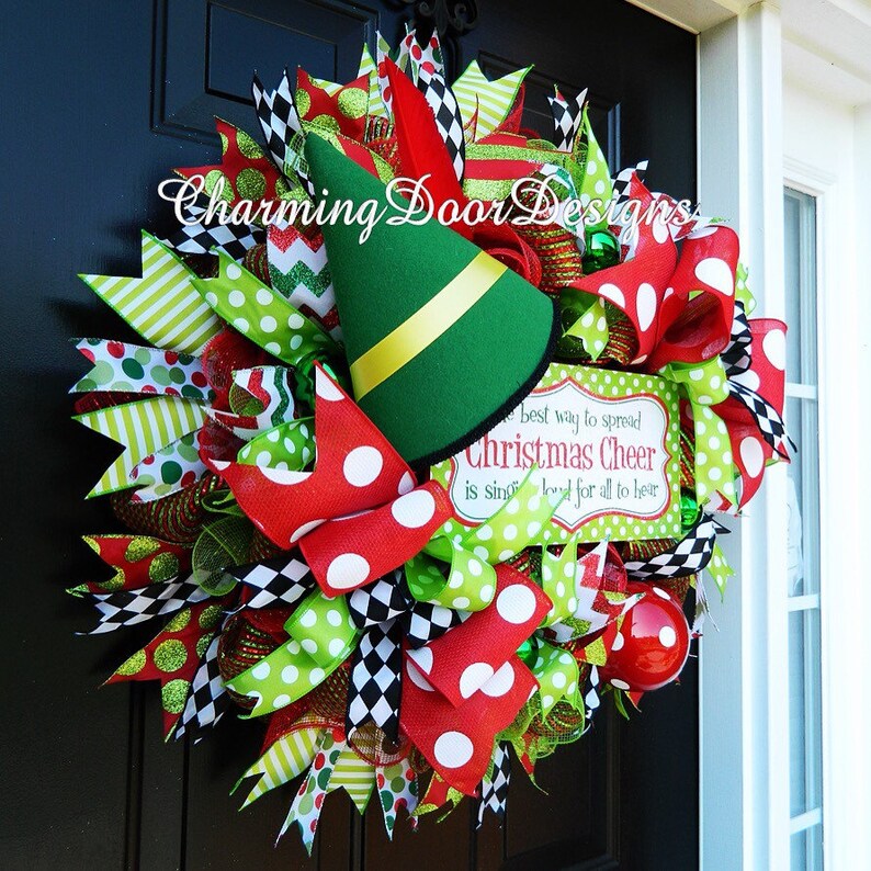 READY TO SHIP Buddy the Elf Christmas Wreath Christmas Door Etsy