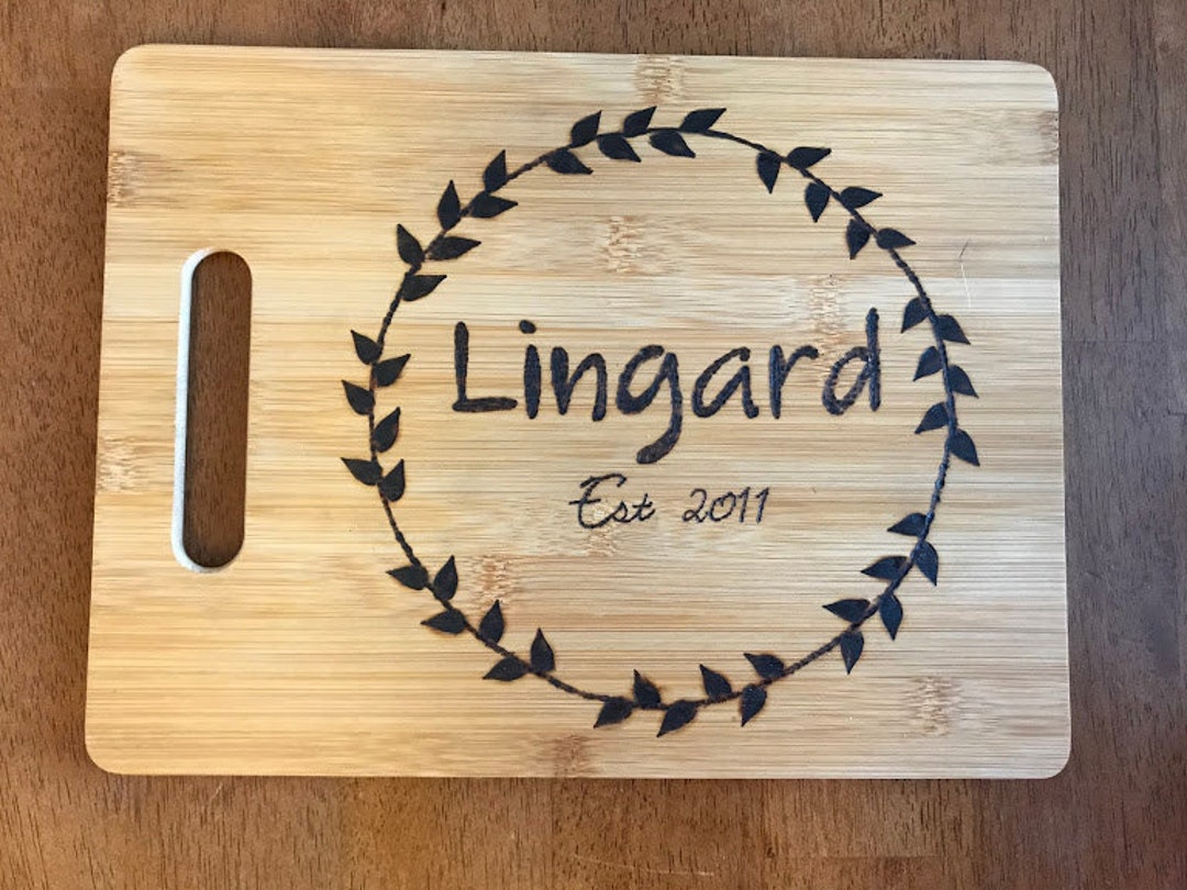 Burnt wood-cutting board for wedding gift (I legit burned it alright 😂) :  r/cricut