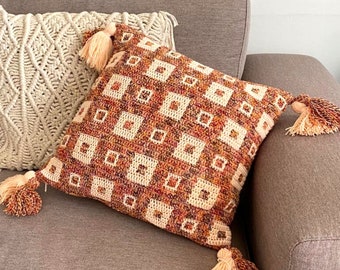 Mosaic Crochet square Pillow cover pattern