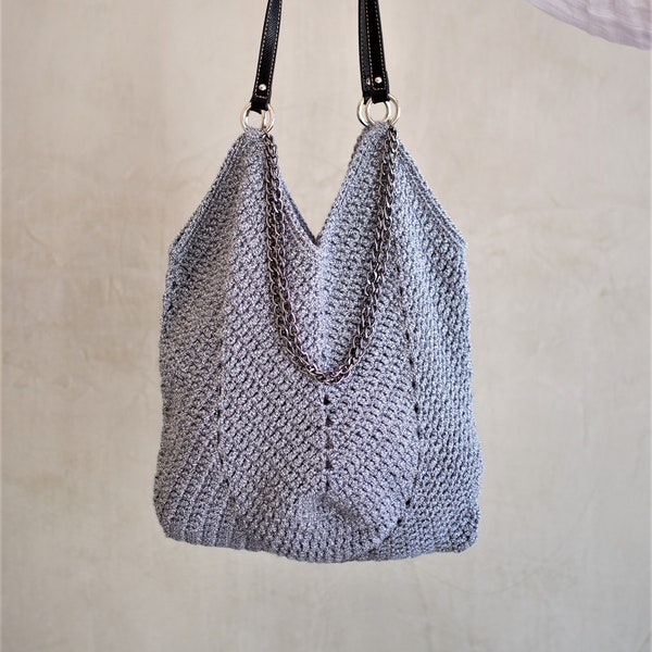 Crochet tulip shape bag pdf pattern, crochet bag instructions  39 cm / 15.3” x approx. 39 cm / 15.3"