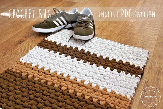 Rectangular Stripes Rug Pattern Crochet Pdf Pattern Crochet Rug Pdf Pdf Rug Pdf Instant Download Rectangular Mat Rectangular Carpet