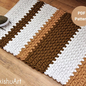 Rectangular stripes rug pattern, Crochet pdf pattern, crochet rug pdf, pdf rug, PDF instant download , rectangular mat, rectangular carpet