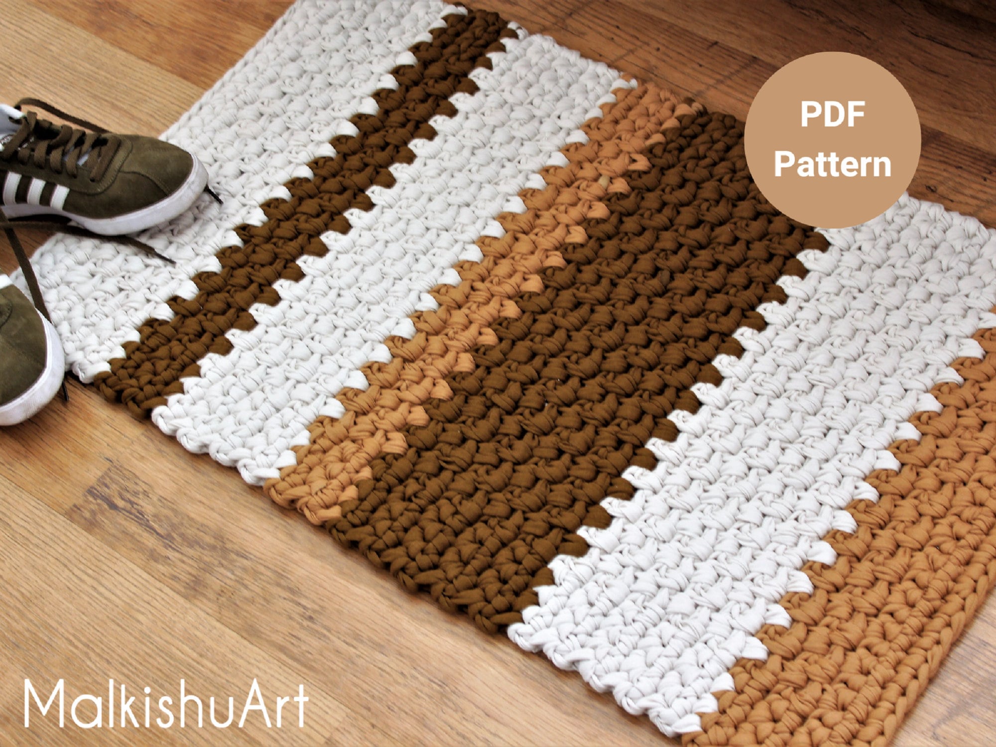 Rectangular Stripes Rug Pattern Crochet Pdf Pattern Crochet Etsy UK