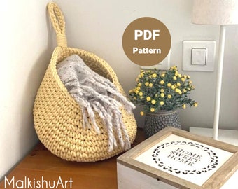 Crochet Hanging Baskets EASY patern in 3 sizes A FREE VIDEO tutorial for the small basket is available