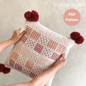 Geometric Mosaic Crochet Pillow cover pattern