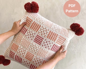 Geometric Mosaic Crochet Pillow cover pattern
