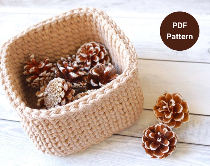 Crochet Square Basket Pattern Crochet Pattern Instant Etsy