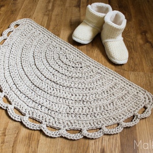 English rug pattern, Crochet half moon pdf pattern, crochet rug pdf, pdf half circle rug, English pdf, DIY crochet rug, Semi circle rug, image 5