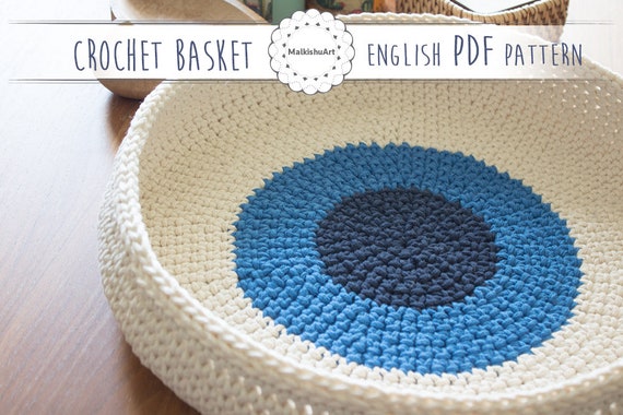 Eng Crochet Basket Patterns In 2 Levels Easy Intermediate Etsy