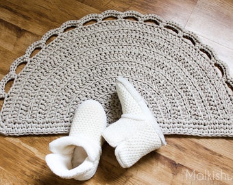 English rug pattern, Crochet half moon pdf pattern, crochet rug pdf, pdf half circle rug, English pdf, DIY crochet rug, Semi  circle rug,