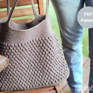 Chen&#39;s Crochet bag pattern & a video tutorial for its base and 2 first side rounds, crochet tote bag pdf,