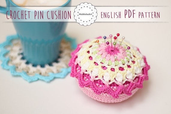 Crochet pin cushion English pattern Decorative sewing pin | Etsy Pin en CROCHET Y PUNTO