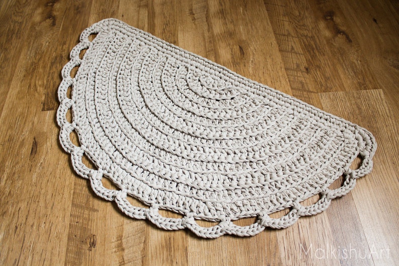English rug pattern, Crochet half moon pdf pattern, crochet rug pdf, pdf half circle rug, English pdf, DIY crochet rug, Semi circle rug, image 6