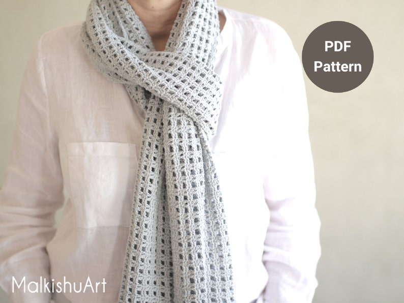 Crochet Easy Scarf pattern, Crochet pdf pattern, crochet cowl pdf, pdf easy crochet scarf, PDF instant download scarf image 2