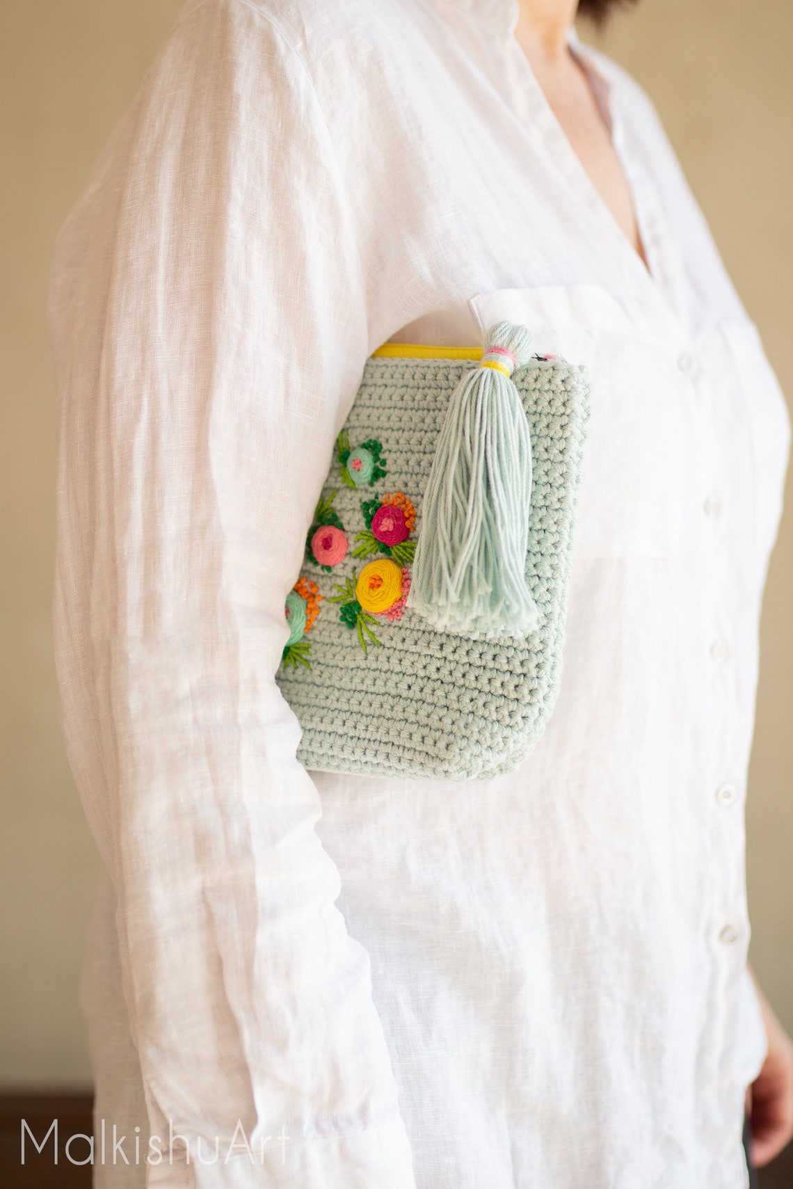 Crochet Purse Pattern Crochet Cosmetic Bag Pdf Crocheted Etsy Israel