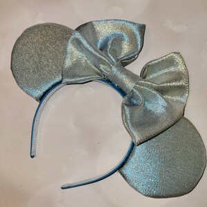 Blue and Gold sparkle ears headband