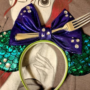Ariel inspired Mickey ears headband