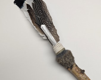Ritual Selenite Feather Smudge Fan